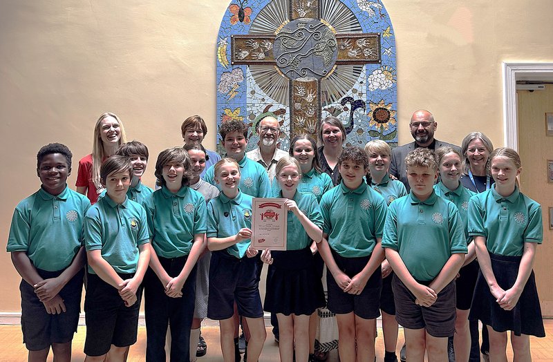 Rebecca with children and representatives from the GB - Global Neighbours Cymru.jpg